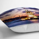 - Rh-K1566-2 - Realhomes Kız Kulesi Manzarası Dijital Baskılı Dekoratif Modern Yastık Kırlent Kılıfı Realhomes