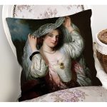 Osmanlı Temalı Kadın Portresi Dijital Baskılı Dekoratif Modern Yastık Kırlent Kılıfı Realhomes