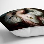 Osmanlı Temalı Kadın Portresi Dijital Baskılı Dekoratif Modern Yastık Kırlent Kılıfı Realhomes