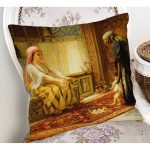 Osmanlı Desenli Yağlı Boya Dijital Baskılı Dekoratif Modern Yastık Kırlent Kılıfı Realhomes