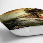 - Rh-K1584-2 - Realhomes İstasyon Ve Tren Temalı Dijital Baskılı Dekoratif Modern Yastık Kırlent Kılıfı Realhomes