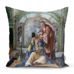 - Rh-K1585 - Realhomes Osmanlı Temalı Kadınlar Yağlı Boya Dijital Baskılı Dekoratif Modern Yastık Kırlent Kılıfı Realhomes