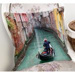 - Rh-K167-1 - Realhomes Venedik Temalı Dijital Baskılı Dekoratif Modern Yastık Kırlent Kılıfı Realhomes