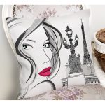 Kadın Silüeti Desenli Dijital Baskılı Dekoratif Modern Yastık Kırlent Kılıfı Realhomes