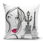 Kadın Silüeti Desenli Dijital Baskılı Dekoratif Modern Yastık Kırlent Kılıfı Realhomes