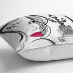 Kadın Silüeti Desenli Dijital Baskılı Dekoratif Modern Yastık Kırlent Kılıfı Realhomes