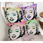 Marilyn Monroe Motifli Dijital Baskılı Dekoratif Yastık Kırlent Kılıfı Realhomes