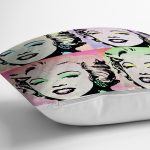 Marilyn Monroe Motifli Dijital Baskılı Dekoratif Yastık Kırlent Kılıfı Realhomes
