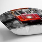 - Rh-K197-2 - Realhomes Taksimde Tramvay Desenli Dijital Baskılı Dekoratif Yastık Kırlent Kılıfı Realhomes