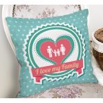 - Rh-K207-1 - Realhomes I Love My Family Aile Temalı Dijital Baskılı Dekoratif Yastık Kırlent Kılıfı Realhomes