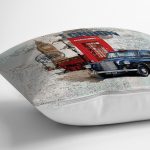 Klasik Araba Retro Motifli Dijital Baskılı Dekoratif Yastık Kırlent Kılıfı Realhomes
