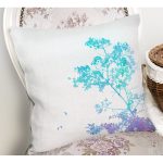 Beyaz Zeminde Sulu boya Çiçek Motifli Dijital Baskılı Dekoratif Yastık Kırlent Kılıfı Realhomes
