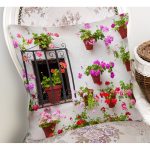 Çiçek Saksıları Temalı Dijital Baskılı Dekoratif Yastık Kırlent Kılıfı Realhomes