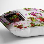 Çiçek Saksıları Temalı Dijital Baskılı Dekoratif Yastık Kırlent Kılıfı Realhomes