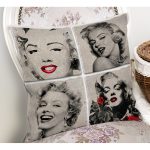 - Rh-K24-1 - Realhomes Marilyn Monroe Desenli Dijital Baskılı Dekoratif Yastık Kırlent Kılıfı Realhomes