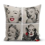 - Rh-K24 - Realhomes Marilyn Monroe Desenli Dijital Baskılı Dekoratif Yastık Kırlent Kılıfı Realhomes