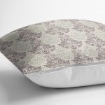 Krem Kahverengi Motifli Dijital Baskılı Dekoratif Yastık Kırlent Kılıfı Realhomes