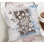 Şık Çiçek Çizimli İllüstrasyon Dijital Baskılı Dekoratif Yastık Kırlent Kılıfı Realhomes