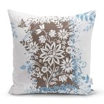 Şık Çiçek Çizimli İllüstrasyon Dijital Baskılı Dekoratif Yastık Kırlent Kılıfı Realhomes