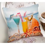 Summer Sahil Tasarımlı Dijital Baskılı Yastık Kırlent Kılıfı Realhomes