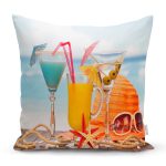 Summer Sahil Tasarımlı Dijital Baskılı Yastık Kırlent Kılıfı Realhomes
