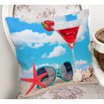 - Rh-K3007-1 - Realhomes Kokteyl ve Plaj Özel Tasarım Modern Dijital Baskılı Yastık Kırlent Kılıfı Realhomes