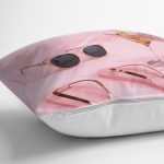 - Rh-K3016-2 - Realhomes Pembe Zeminde Yaz Temalı Yastık Kırlent Kılıfı Realhomes