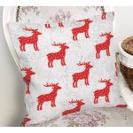 Kırmızı Geyik Desenli Özel Tasarımlı Dijital Baskılı Modern Yastık Kırlent Kılıfı Realhomes