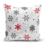 Yılbaşı Kar Desenli Özel Tasarımlı Dijital Baskılı Modern Yastık Kırlent Kılıfı Realhomes
