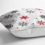 Yılbaşı Kar Desenli Özel Tasarımlı Dijital Baskılı Modern Yastık Kırlent Kılıfı Realhomes