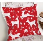 - Rh-K3062-1 - Realhomes Geyik Desenli Özel Tasarımlı Dijital Baskılı Modern Yastık Kırlent Kılıfı Realhomes