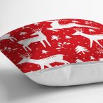 - Rh-K3062-2 - Realhomes Geyik Desenli Özel Tasarımlı Dijital Baskılı Modern Yastık Kırlent Kılıfı Realhomes