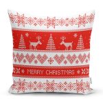 - Rh-K3067 - Realhomes Yılbaşı Motifli Özel Tasarımlı Dijital Baskılı Modern Yastık Kırlent Kılıfı Realhomes