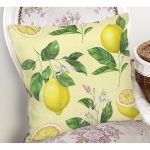 - Rh-K3097-1 - Realhomes Özel Tasarım Limon Desenli Modern Dijital Baskılı Yastık Kırlent Kılıfı Realhomes