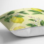 - Rh-K3097-2 - Realhomes Özel Tasarım Limon Desenli Modern Dijital Baskılı Yastık Kırlent Kılıfı Realhomes