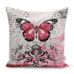 - Rh-K31 - Realhomes Kelebek Tasarımlı Dijital Baskılı Dekoratif Modern Yastık Kırlent Kılıfı Realhomes