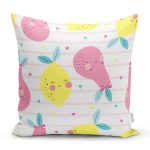 - Rh-K3108 - Realhomes Gülümseyen Armut Ve Limon Desenli Özel Tasarımlı Dijital Baskılı Modern Yastık Kırlent Kılıfı Realhomes