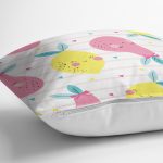 - Rh-K3108-2 - Realhomes Gülümseyen Armut Ve Limon Desenli Özel Tasarımlı Dijital Baskılı Modern Yastık Kırlent Kılıfı Realhomes