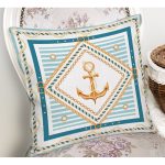- Rh-K3165-1 - Realhomes Denizci Motifli Özel Tasarım Dijital Baskılı Modern Yastık Kırlent Kılıfı Realhomes