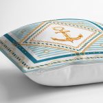 - Rh-K3165-2 - Realhomes Denizci Motifli Özel Tasarım Dijital Baskılı Modern Yastık Kırlent Kılıfı Realhomes