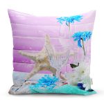 - Rh-K3193 - Realhomes Özel Tasarım Deniz Yıldızı Motifli Dijital Baskılı Modern Yastık Kırlent Kılıfı Realhomes