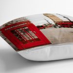 - Rh-K32-2 - Realhomes Telefon Kulübesi Motifli Dijital Baskılı Dekoratif Yastık Kırlent Kılıfı Realhomes