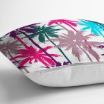 - Rh-K3248-2 - Realhomes Realhomes Renkli Palmiyeler Özel Tasarımlı Dijital Baskılı Modern Yastık Kırlent Kılıfı Realhomes