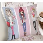 - Rh-K3277-1 - Realhomes Fashion Girls Özel Tasarım Dijital Baskılı Modern Yastık Kırlent Kılıfı Realhomes