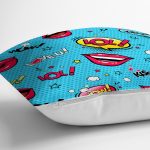 Popart Desenli Özel Tasarımlı Dijital Baskılı Modern Yastık Kırlent Kılıfı Realhomes