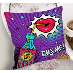 - Rh-K3288-1 - Realhomes Try Me Pop Art Özel Tasarımlı Dijital Baskılı Modern Yastık Kırlent Kılıfı Realhomes