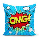 - Rh-K3294 - Realhomes OMG Desenli Özel Tasarım Modern Dijital Baskılı Yastık Kırlent Kılıfı Realhomes