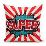 Retro Super Tasarımlı Dijital Baskılı Modern Yastık Kırlent Kılıfı Realhomes