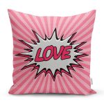 - Rh-K3298 - Realhomes Retro Love Özel Tasarımlı Dijital Baskılı Modern Yastık Kırlent Kılıfı Realhomes