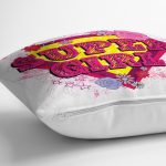 Realhomes Özel Tasarım Super Girl Tasarımlı Dijital Baskılı Modern Yastık Kırlent Kılıfı Realhomes